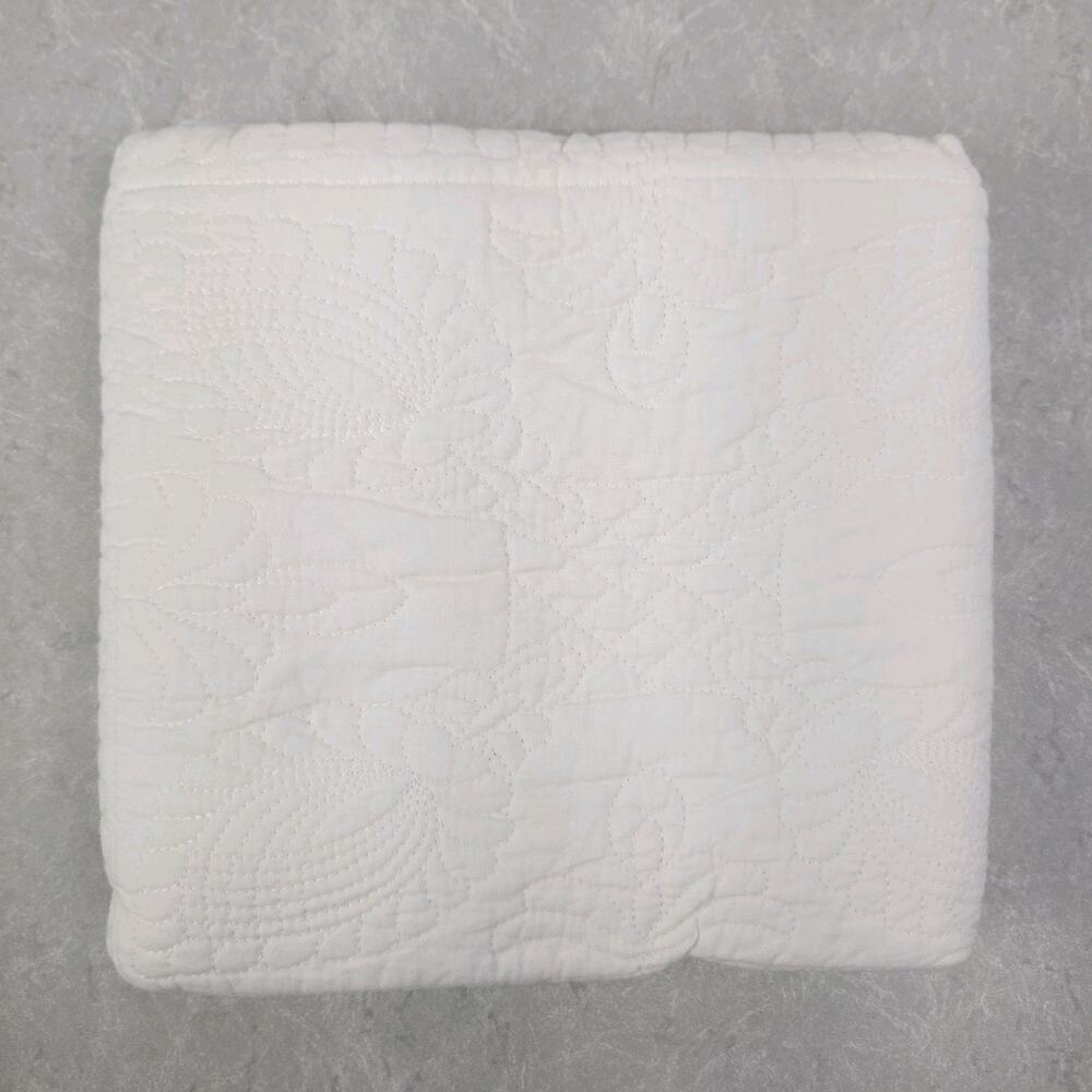 C&F HOME Standard Quilted Pillow Sham Cream Cottage Shabby Minimalist Farmhouse - Picture 6 of 7